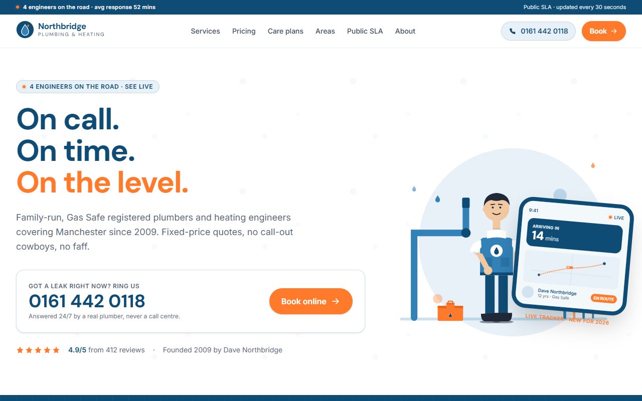 Concept marketing site for a plumbing & heating business